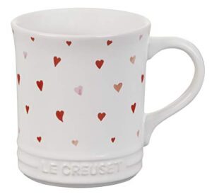 le creuset la'amour stoneware mug, white with heart applique