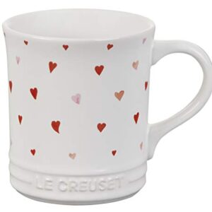 Le Creuset La'Amour Stoneware Mug, White with Heart Applique