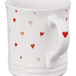 Le Creuset La'Amour Stoneware Mug, White with Heart Applique