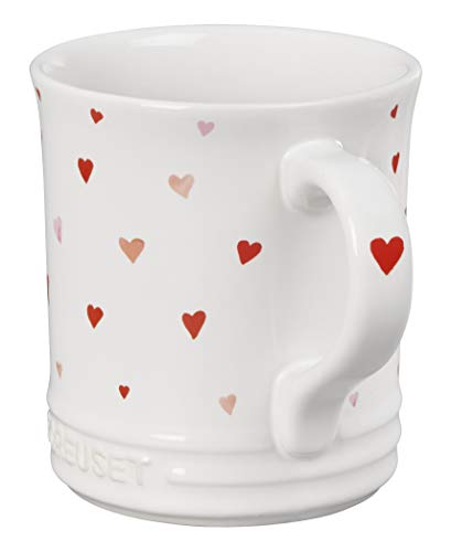 Le Creuset La'Amour Stoneware Mug, White with Heart Applique