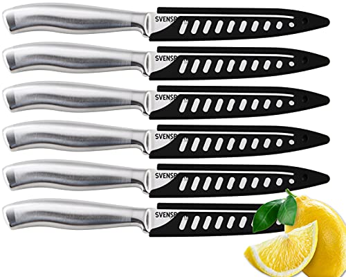 Svensbjerg Steak Knife Set, Serrated Steak Knives, Dinner Knives, Knife Set with Covers, Stainless Steel | SB-SK101