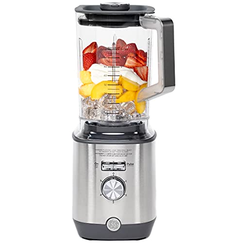 GE Blender | 5-Speed + Pulsing Option | Kitchen Essentials Blender for Shakes, Smoothies & More | Large 64 oz Tritan Jar, 7-9 Servings per Batch | Stainless Steel Blades & Exterior Finish | 1000 Watts