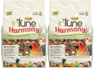 higgins 2 pack of intune harmony food for conures, cockatiels, lovebirds and parrotlets, 2 pounds each