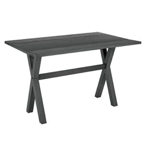 osp home furnishings mckayla flip-top expanding desk to dining table, distressed washed grey finish