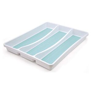 copco basics 3 compartment drawer organizer, aqua sky