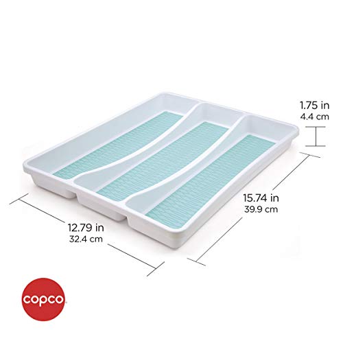 Copco Basics 3 Compartment Drawer Organizer, Aqua Sky