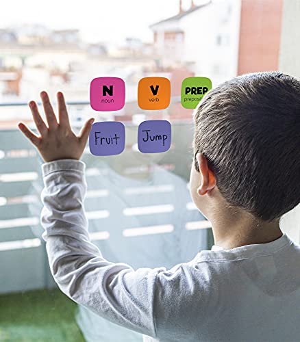 Carson Dellosa Edu-Clings Silicone Center Parts of Speech Manipulative—Grades 1-5 Dry-Erase Noun, Verb, Adjective, Adverb, Helping Verb, Conjunction, Preposition Manipulatives (30 pc)