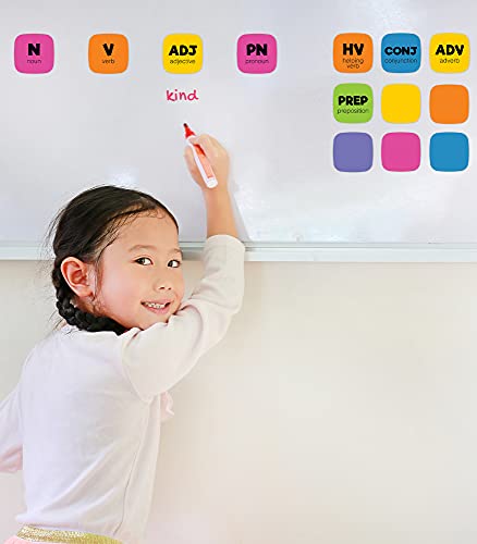 Carson Dellosa Edu-Clings Silicone Center Parts of Speech Manipulative—Grades 1-5 Dry-Erase Noun, Verb, Adjective, Adverb, Helping Verb, Conjunction, Preposition Manipulatives (30 pc)