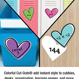 Carson Dellosa Kind Vibes 12-Piece Extra Large Heart Bulletin Board Cutouts, Heart Cutouts for Bulletin Board, Colorful and Black and White Classroom Cutouts, Valentines Heart Cutouts for Classroom