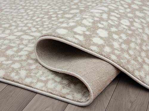 Abani Beige Cheetah Print 7'9"x10'2" Area Rug Rugs, Arto Collection - Contemporary Durable Accent Rug