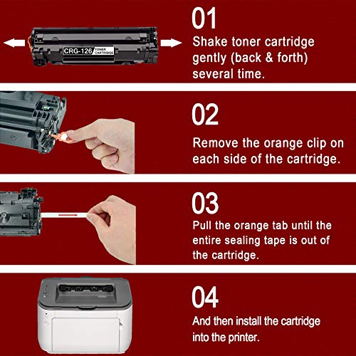 1 Pack Black Cartridge 126 Compatible CRG 126 3483B001 Toner Cartridge Replacement for Canon ImageClass LBP6230dn LBP6230 LBP6230dw LBP6200 LBP6200d Printer.