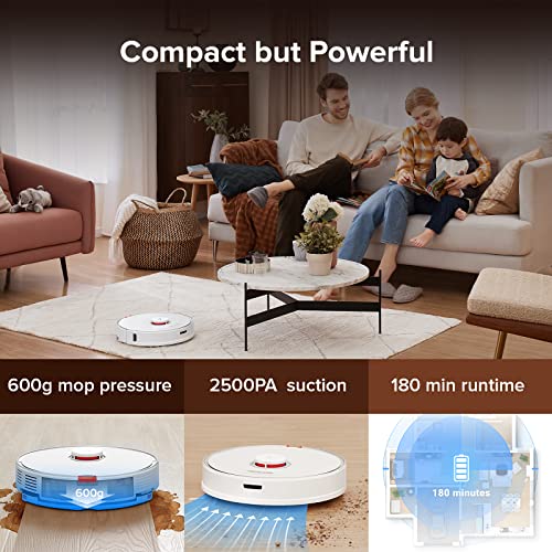 roborock S7 Robot Vacuum and Mop, 2500PA Suction & Sonic Mopping, Robotic Vacuum Cleaner with Multi-Level Mapping, Works with Alexa, Mop Floors and Vacuum Carpets in One Clean, Perfect for Pet Hair