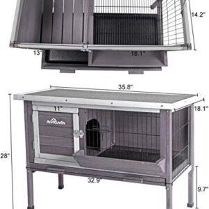 GUTINNEEN Indoor Rabbit Hutch Outdoor Bunny Cage Wooden Small Animal Cages with Slide Out Tray for Guinea Pig, Ferret