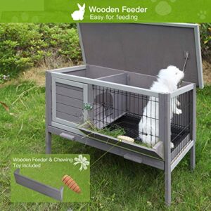 GUTINNEEN Indoor Rabbit Hutch Outdoor Bunny Cage Wooden Small Animal Cages with Slide Out Tray for Guinea Pig, Ferret