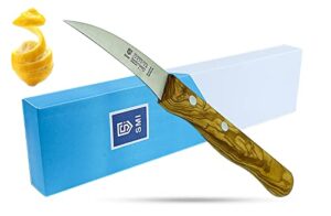 smi - peeling knife olive wood handle paring knife fruit knife solingen knife - not dishwasher safe made in germany