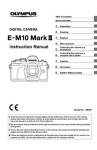 olympus e-m10 mark iii instruction manual