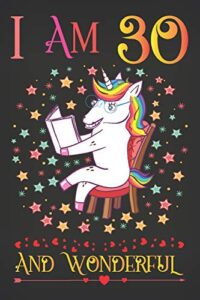 i am 30 and wonderful: unicorn activity journal notebook, a happy birthday 30 years old gift composition sketchbook for women and teen girls, life ... for adults, 30th birthday gifts for her