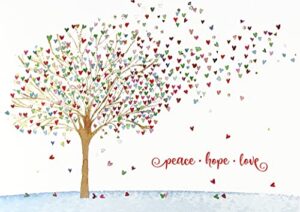 festive tree of hearts deluxe boxed holiday cards (christmas cards, greeting cards)