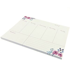 Graphique Purple Watercolor Weekly Notepad, Weekly Organizer Notepad w/ 80 Tear-Off Weekly Sheets, Perfect Organizer, 9.75" x 8"