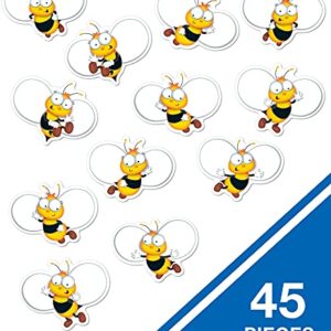 Carson Dellosa 45-Piece Buzz-Worthy Bee Bulletin Board Cutouts, Bumble Bee Cutouts for Bulletin Board, Spring Classroom Décor, Elementary and Seasonal Classroom Décor