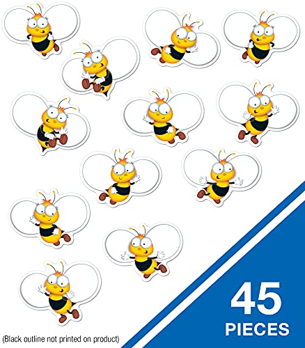 Carson Dellosa 45-Piece Buzz-Worthy Bee Bulletin Board Cutouts, Bumble Bee Cutouts for Bulletin Board, Spring Classroom Décor, Elementary and Seasonal Classroom Décor