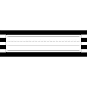schoolgirl style - simply stylish | black & white stripe nameplates