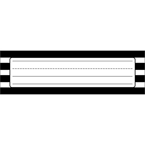 Schoolgirl Style - Simply Stylish | Black & White Stripe Nameplates