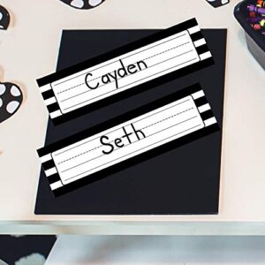 Schoolgirl Style - Simply Stylish | Black & White Stripe Nameplates