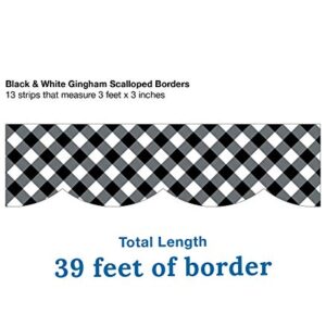 Schoolgirl Style Black and White Gingham Bulletin Board Borders, Woodland Whimsy Classroom Decorations, 39 Feet