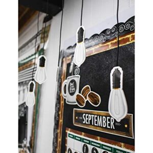 Schoolgirl Style Industrial Café 36 Piece Vintage Light Bulb Bulletin Board Cutouts, Light Bulb Bulletin Board and Locker Decorations, Rustic Classroom Décor