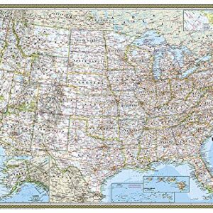 National Geographic United States Wall Map - Classic - Laminated (Poster Size: 36 x 24 in) (National Geographic Reference Map)