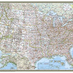 National Geographic United States Wall Map - Classic - Laminated (Poster Size: 36 x 24 in) (National Geographic Reference Map)