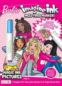bendon barbie mattel 16 page imagine ink coloring book with 1 mess free marker 49749