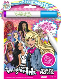 bendon barbie mattel 20-page imagine ink magic pictures with 1 mess free marker 47002