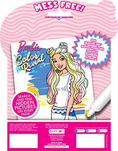 Bendon Barbie Mattel 20-Page Imagine Ink Magic Pictures with 1 Mess Free Marker 47002