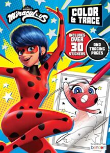 bendon miraculous: tales of ladybug and cat noir 48 page color & trace coloring book 52562