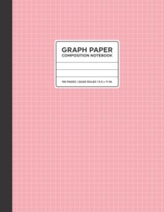 graph paper composition notebook: grid paper notebook | quad ruled | 100 pages | 8.5 x 11" | pink