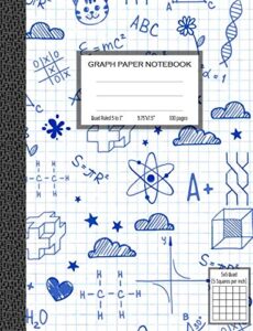 graph paper notebook, quad ruled 5 squares per inch: math and science composition notebook for students (graph paper notebooks)