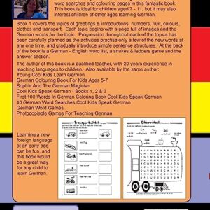 Cool Kids Speak German - Book 1: Enjoyable activity sheets, word searches & colouring pages in German for children of all ages (German Edition)