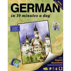 german in 10 minutes a day: language course for beginning and advanced study. includes workbook, flash cards, sticky labels, menu guide, software, ... grammar. bilingual books, inc. (publisher)