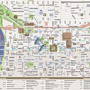 Philadelphia Pop-Up Map by VanDam — Laminated pocket size pop-up map of Central Philadelphia with all attractions, museums, sights, hotels & SEPTA Transit Map