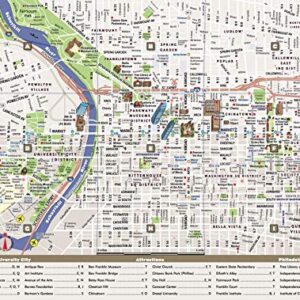 Philadelphia Pop-Up Map by VanDam — Laminated pocket size pop-up map of Central Philadelphia with all attractions, museums, sights, hotels & SEPTA Transit Map