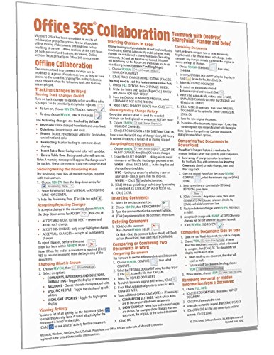 Office 365 Collaboration - Teamwork with OneDrive, SharePoint, Planner and Delve Quick Reference Guide (Cheat Sheet of Instructions, Tips & Shortcuts - Laminated Card)