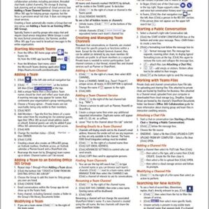 Microsoft Teams and Groups for Office 365 Quick Reference Guide (Cheat Sheet of Instructions, Tips & Shortcuts - Laminated Card)