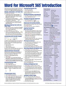 word for microsoft 365 (office 365) introduction quick reference guide - windows version (cheat sheet of instructions, tips & shortcuts - laminated card)
