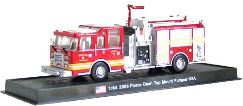 Pierce Dash Top Mount Pumper Fire Truck Diecast 1: 64 Model (Amercom GB-16)