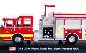 Pierce Dash Top Mount Pumper Fire Truck Diecast 1: 64 Model (Amercom GB-16)