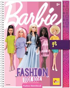 lisciani barbie sketchbook trendy look fashion studio models to dress up creative game felt pens and colouring pencils for girls from 5 years