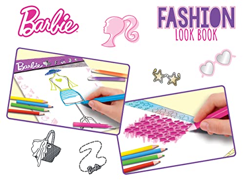 Lisciani Barbie Sketchbook Trendy Look Fashion Studio Models to Dress Up Creative Game Felt Pens and Colouring Pencils for Girls from 5 Years