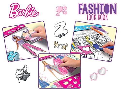 Lisciani Barbie Sketchbook Trendy Look Fashion Studio Models to Dress Up Creative Game Felt Pens and Colouring Pencils for Girls from 5 Years